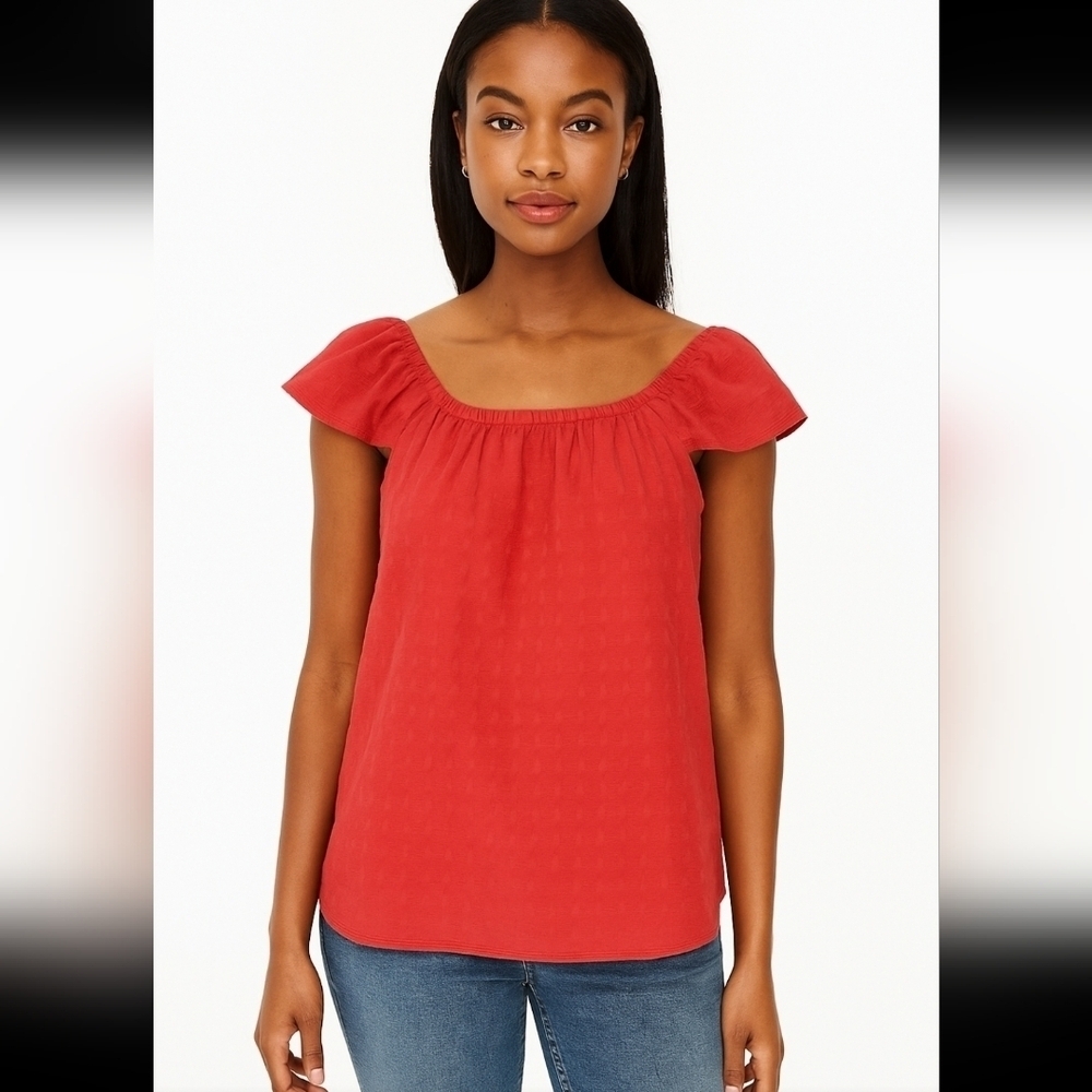 J. Crew Womens Orange XS Off the Shoulder Top